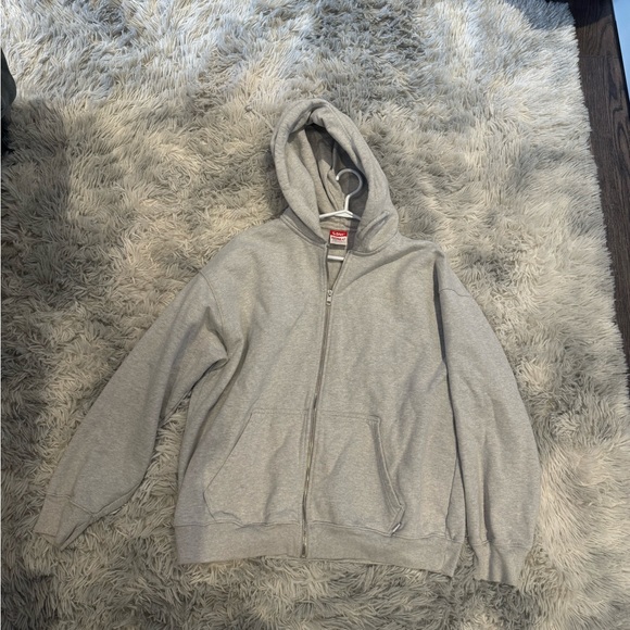 TNA Aritzia Cozy Fleece Grey Zip Up Sweater - Picture 1 of 2
